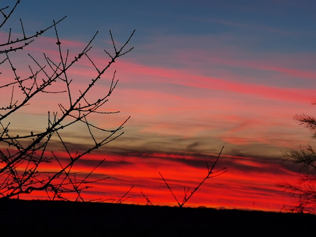 début coucher de soleil