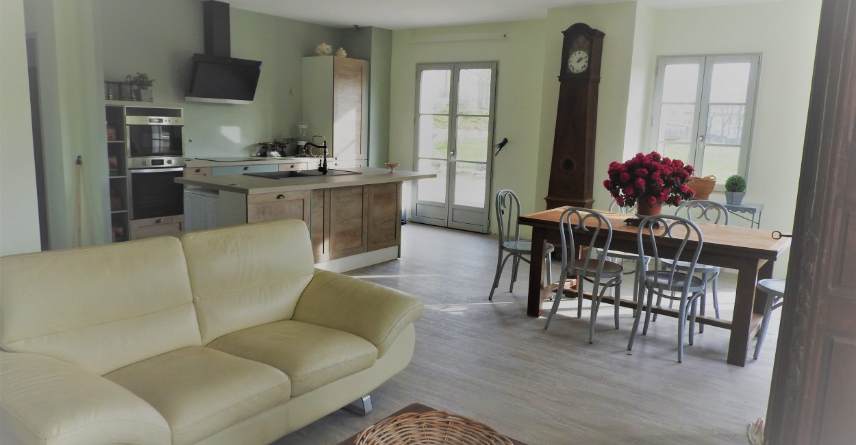 Vue salon et cuisine